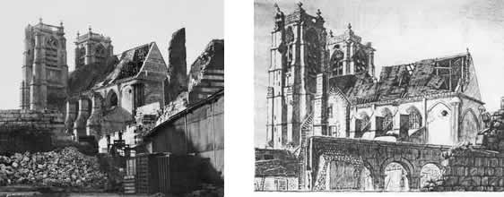 Corbie cathedral France 1918