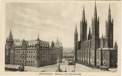 Wiesbaden - Rathaus and Marktkirche
