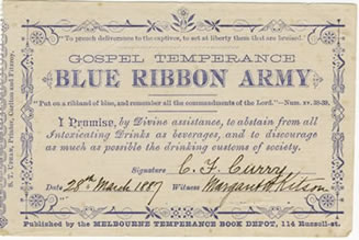Gospel Temperance certificate